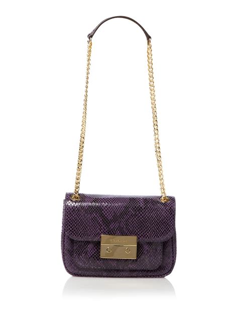 michael kors purple snakeskin bag